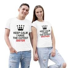 Load image into Gallery viewer, Cutest Brother &amp; Sister Printed Tshirt for Siblings
