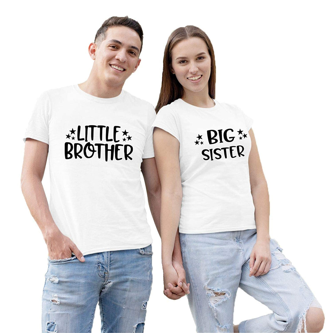 Little Brother & Big Sister Printed Tshirt for Siblings