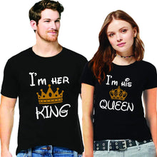 गैलरी व्यूवर में इमेज लोड करें, Her King &amp; His Queen Couple Tshirt
