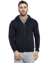 Load image into Gallery viewer, Cotton Fleece Plain Basic Hoody with Zip For Men
