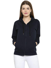 Load image into Gallery viewer, Cotton Fleece Basic Plain Hoody &amp; Zip For Women
